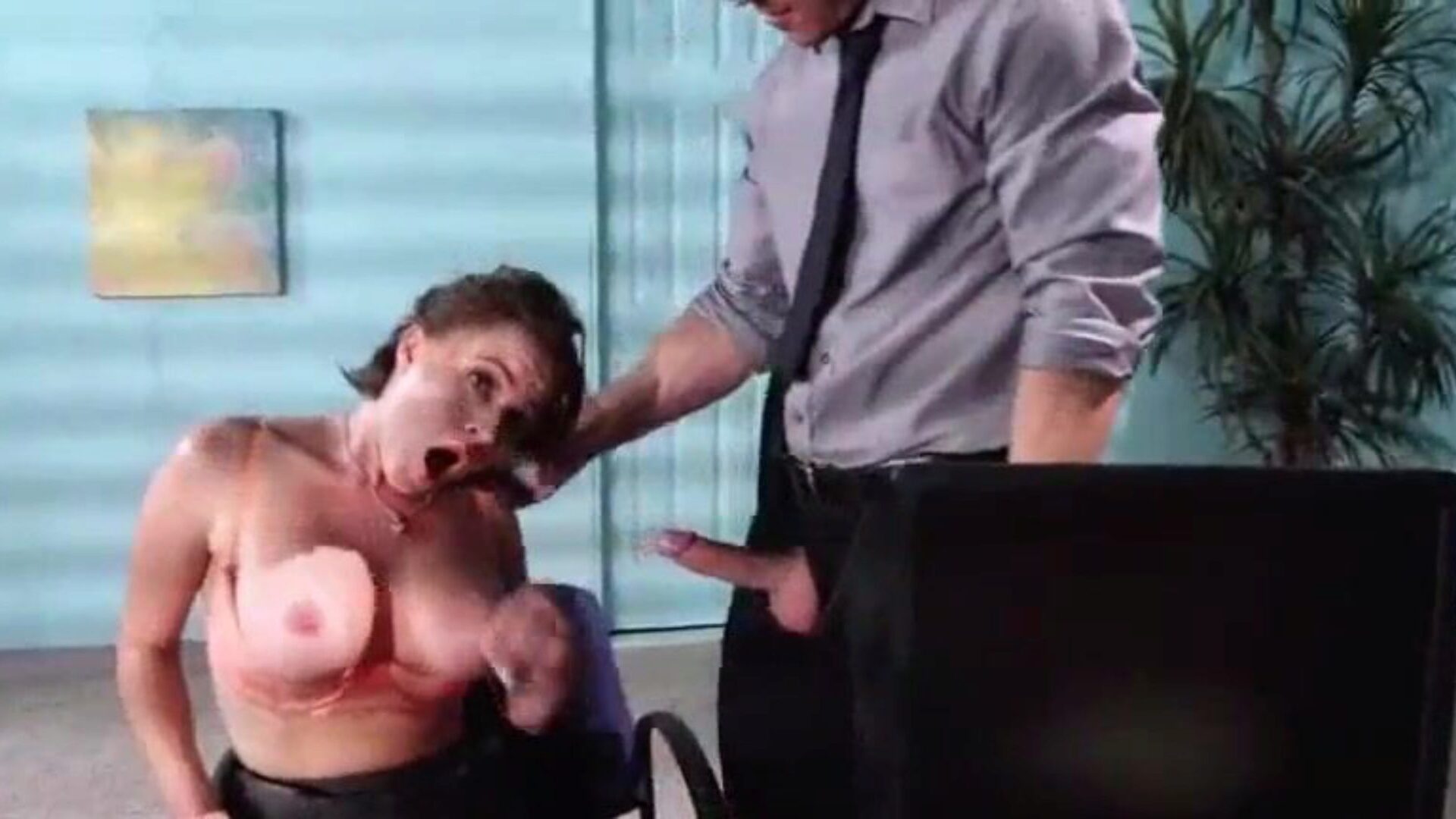 Nasty Slut Girl (krissy lynn) With Big Juggs Banged In Office video-20
