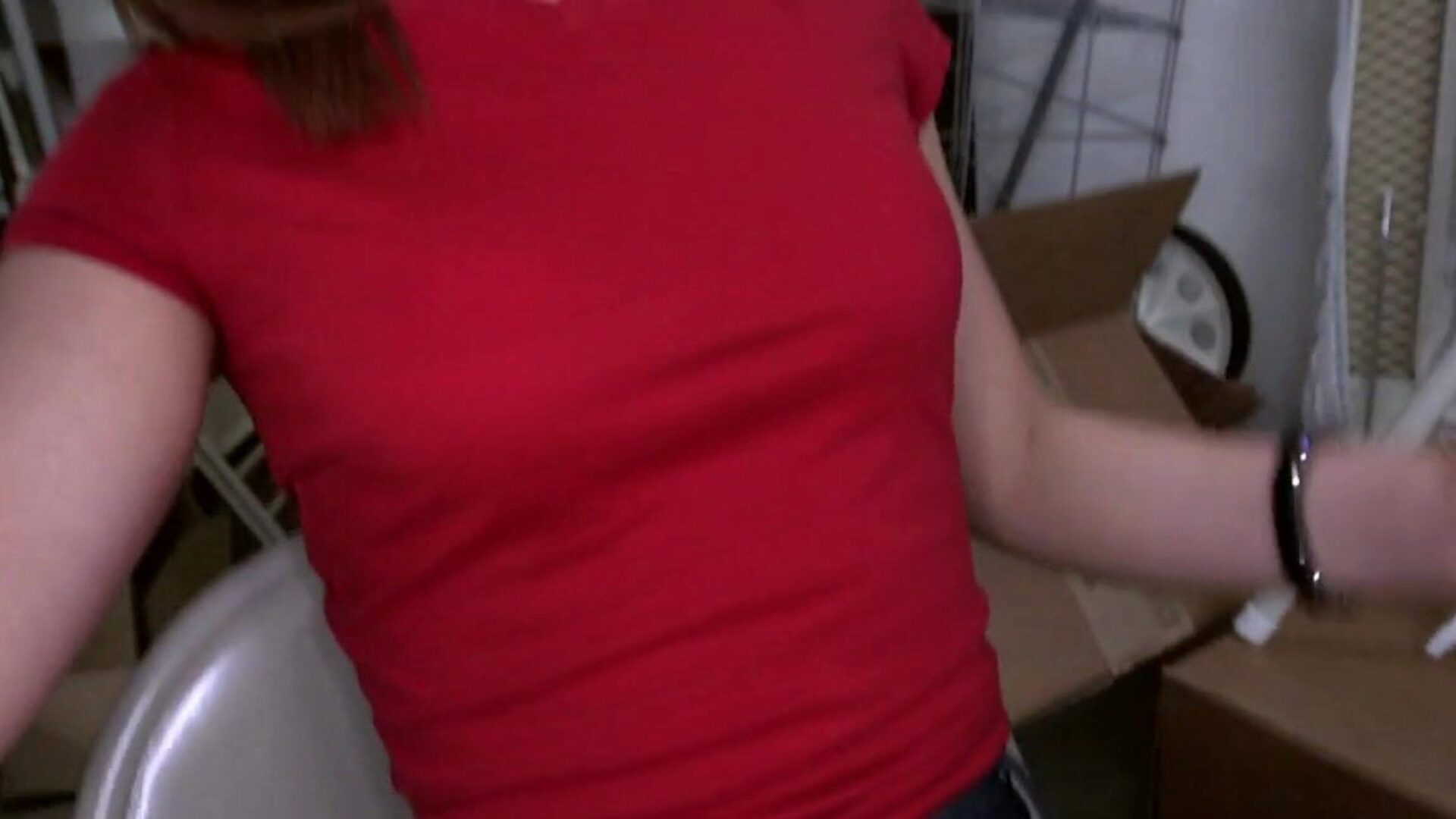Amateur RedHead with Natural Boobs Fucked In The Backroom