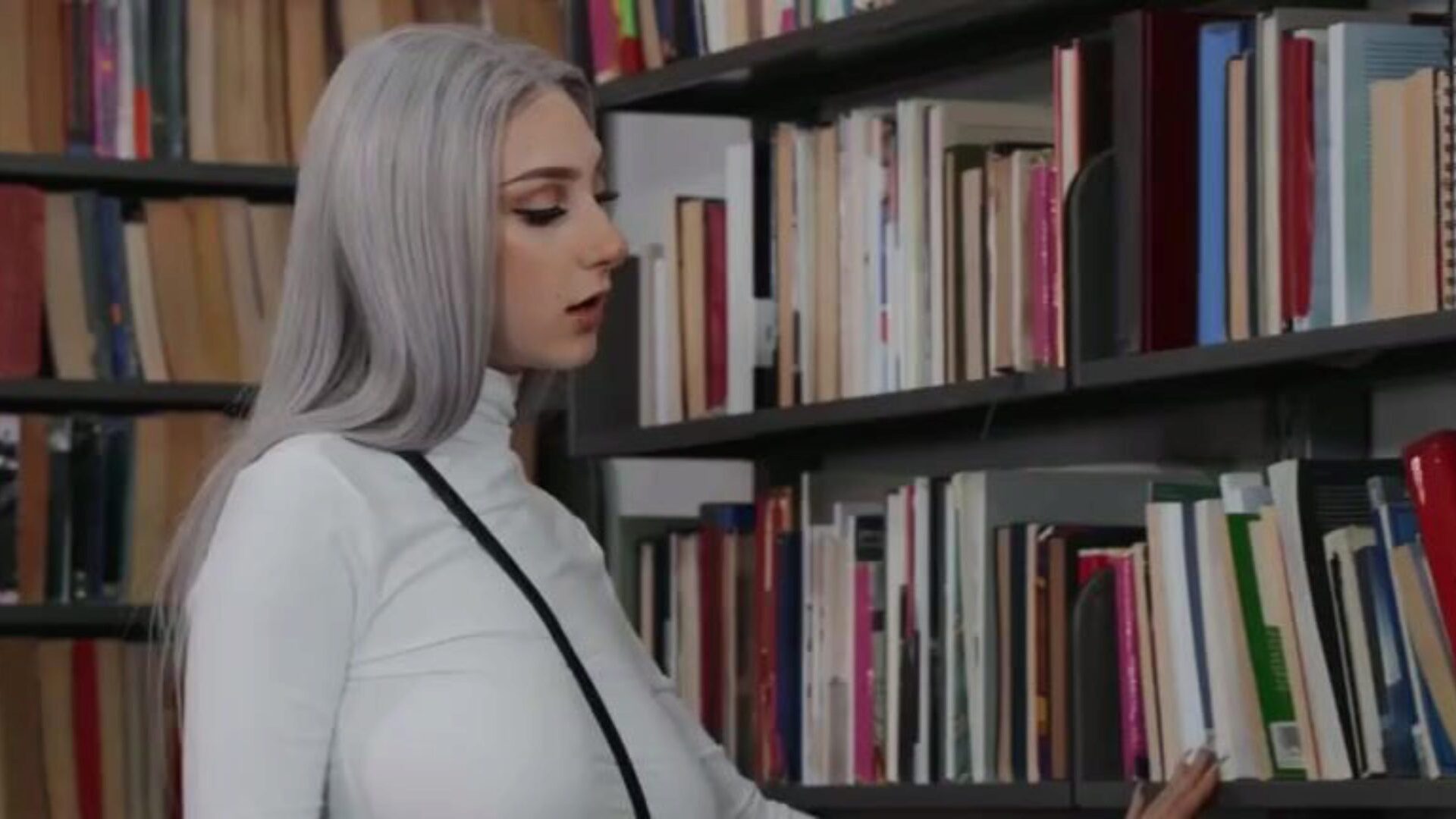 Biggest Naturals on White Haired Nerd Library Fanatic As we all know everybody who displays up at a library is a Fanatic and a Total Nerd, which is why it was kinda surprising to see this sweetheart go full-on floozy during the time that there!