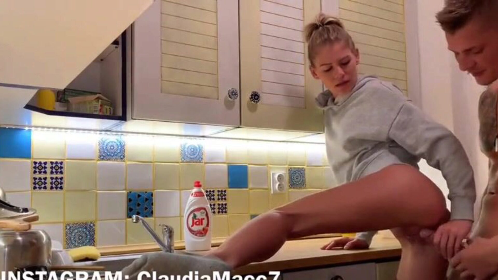 banging in the kitchen and internal cumshot