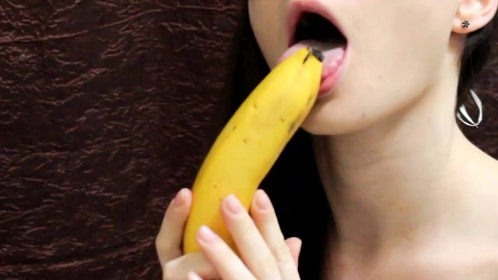 Full - Stepsister was Hungry and I Fed her Cum. SUCKING a BANANA